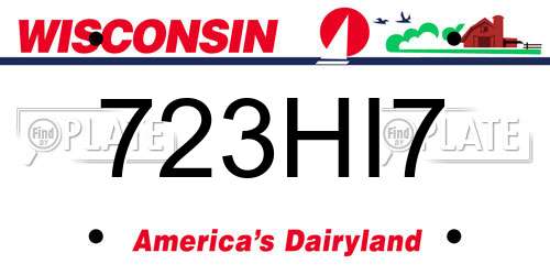 723HI7 Wisconsin License Plate