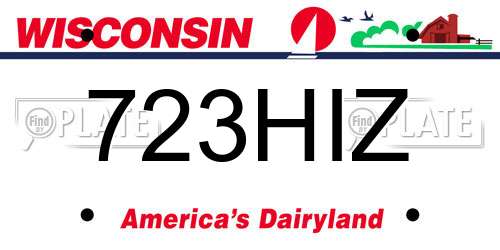 723HIZ Wisconsin License Plate