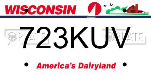 723KUV Wisconsin License Plate