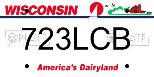 723LCB Wisconsin License Plate