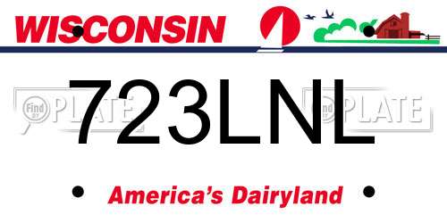 723LNL Wisconsin License Plate