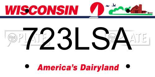 723LSA Wisconsin License Plate