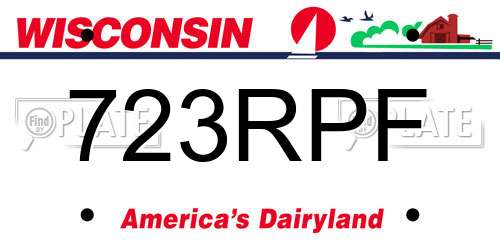 723RPF Wisconsin License Plate