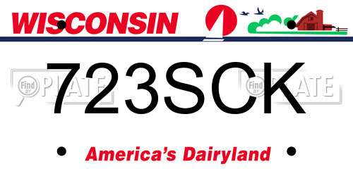 723SCK Wisconsin License Plate