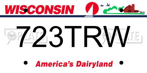 723TRW Wisconsin License Plate
