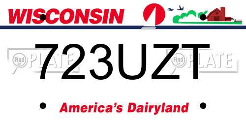 723UZT Wisconsin License Plate