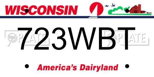 723WBT Wisconsin License Plate