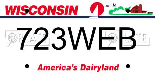 723WEB Wisconsin License Plate