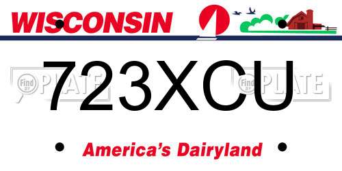 723XCU Wisconsin License Plate