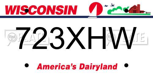 723XHW Wisconsin License Plate