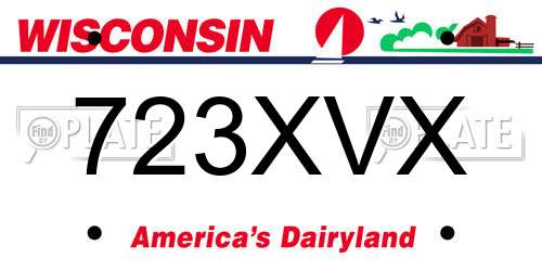 723XVX Wisconsin License Plate