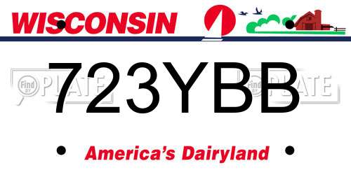 723YBB Wisconsin License Plate