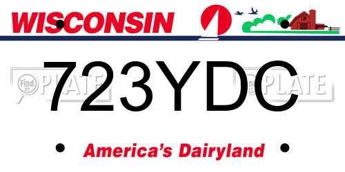 723YDC Wisconsin License Plate