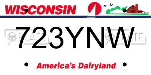 723YNW Wisconsin License Plate