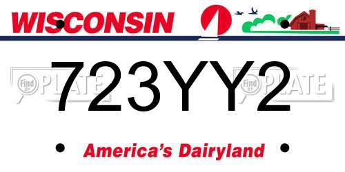 723YY2 Wisconsin License Plate