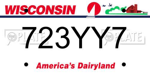 723YY7 Wisconsin License Plate