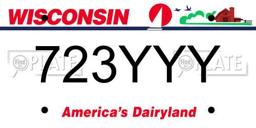 723YYY Wisconsin License Plate