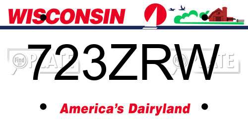 723ZRW Wisconsin License Plate