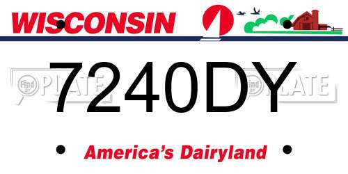 7240DY Wisconsin License Plate