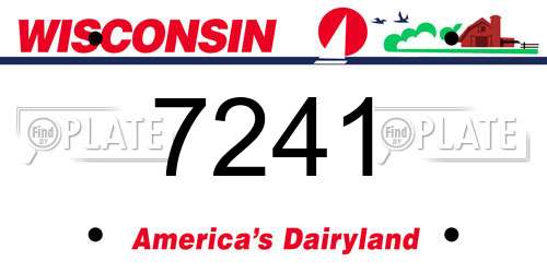 7241 Wisconsin License Plate