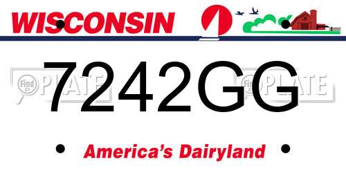 7242GG Wisconsin License Plate