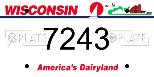 7243 Wisconsin License Plate