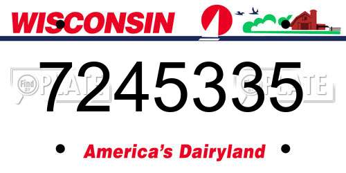 7245335 Wisconsin License Plate