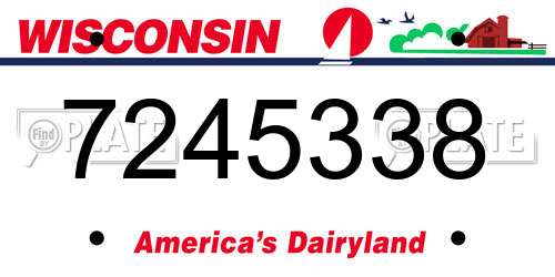 7245338 Wisconsin License Plate