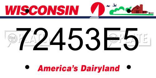 72453E5 Wisconsin License Plate