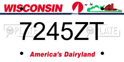 7245ZT Wisconsin License Plate
