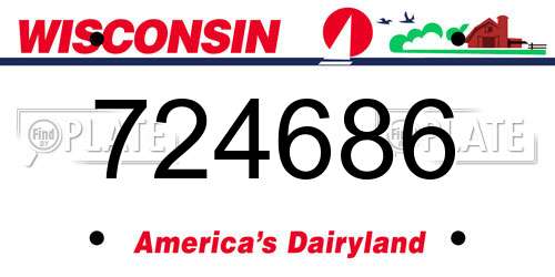 724686 Wisconsin License Plate