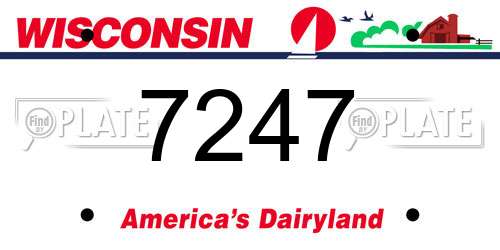 7247 Wisconsin License Plate