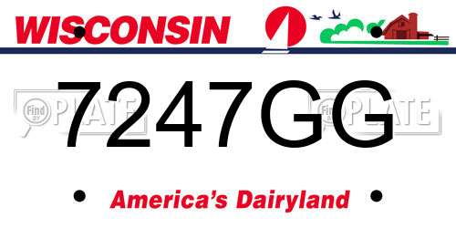 7247GG Wisconsin License Plate