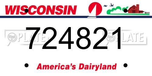 724821 Wisconsin License Plate