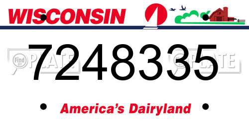 7248335 Wisconsin License Plate