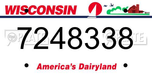 7248338 Wisconsin License Plate