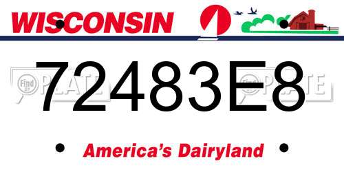 72483E8 Wisconsin License Plate