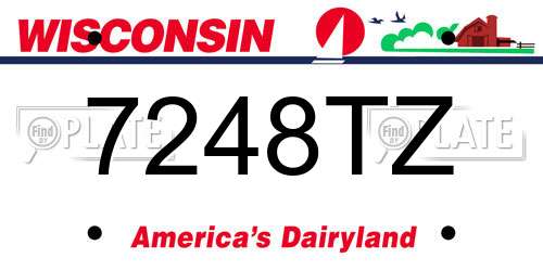 7248TZ Wisconsin License Plate