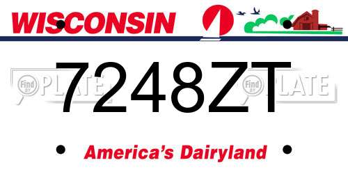 7248ZT Wisconsin License Plate