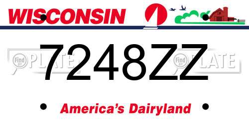 7248ZZ Wisconsin License Plate