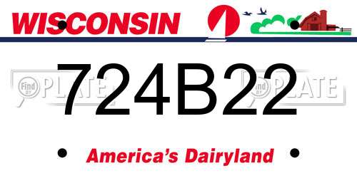 724B22 Wisconsin License Plate