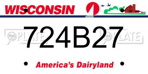 724B27 Wisconsin License Plate