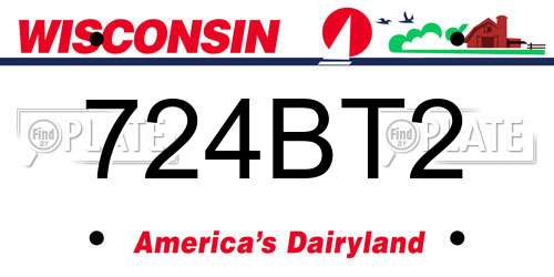724BT2 Wisconsin License Plate