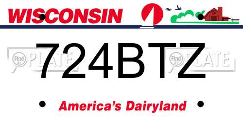 724BTZ Wisconsin License Plate