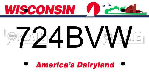 724BVW Wisconsin License Plate