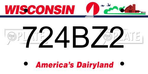 724BZ2 Wisconsin License Plate