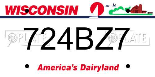724BZ7 Wisconsin License Plate
