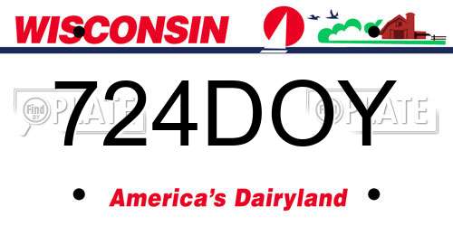724DOY Wisconsin License Plate