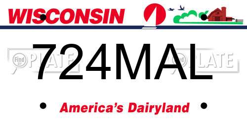 724MAL Wisconsin License Plate