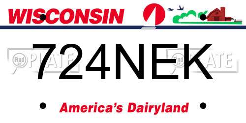 724NEK Wisconsin License Plate